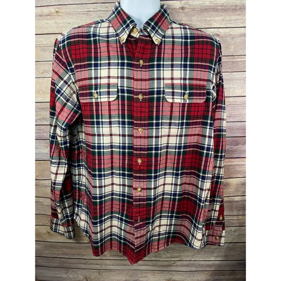 Polo Ralph Lauren Shirt Men’s Large Plaid Western Style Long Sleeve Button-Up - Picture 1 of 8